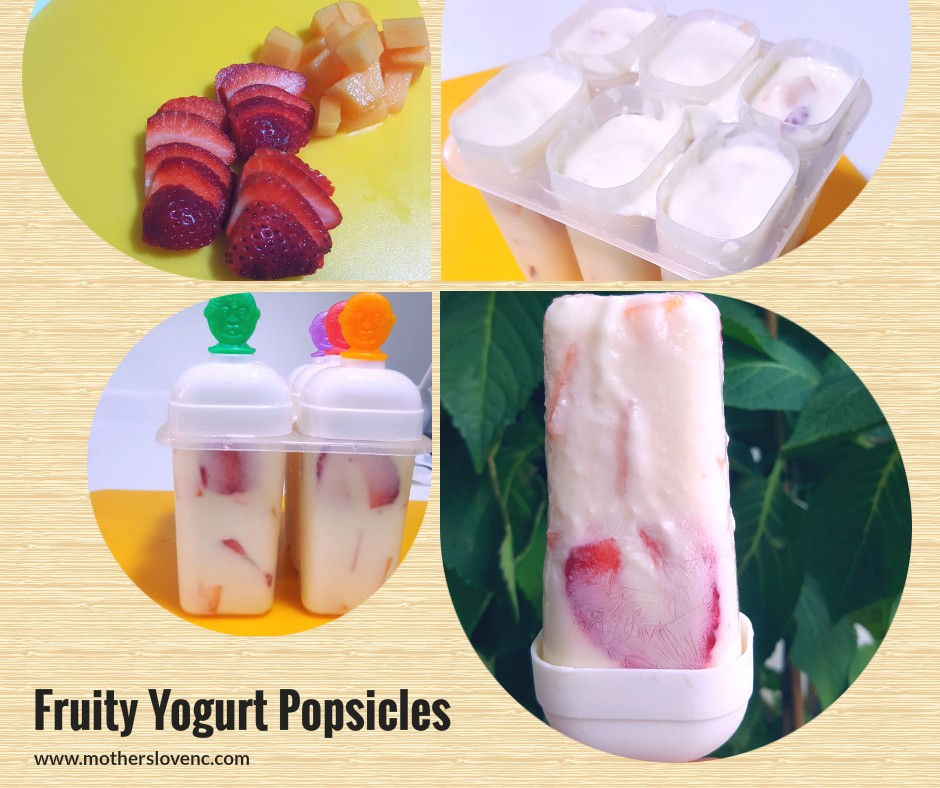 Fruity Yogurt Popsicle. Healthy Kids snacks