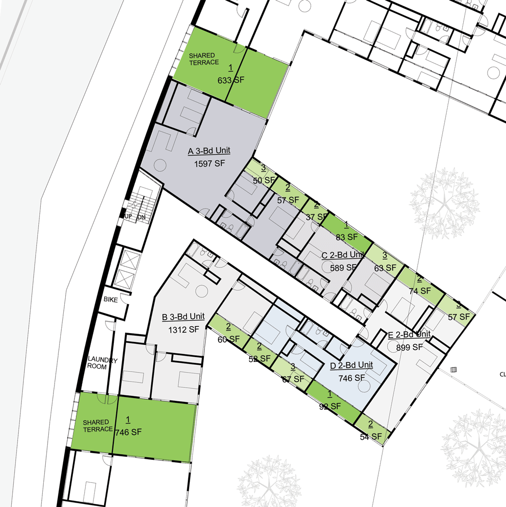 Typical apartment wing