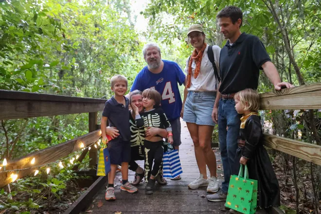 A group of trick or treaters during the annual Oatland Island Halloween Hike on Friday, October 13, 2023. Richard Burkhart/Savannah Morning News