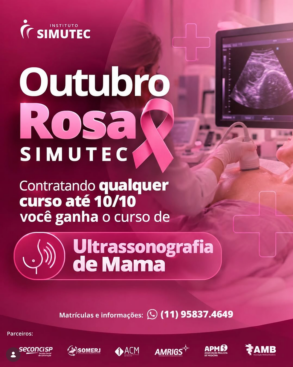 Outubro Rosa Simutec: matricule-se em qualquer curso e ganhe o curso de Ultrassonografia de Mama