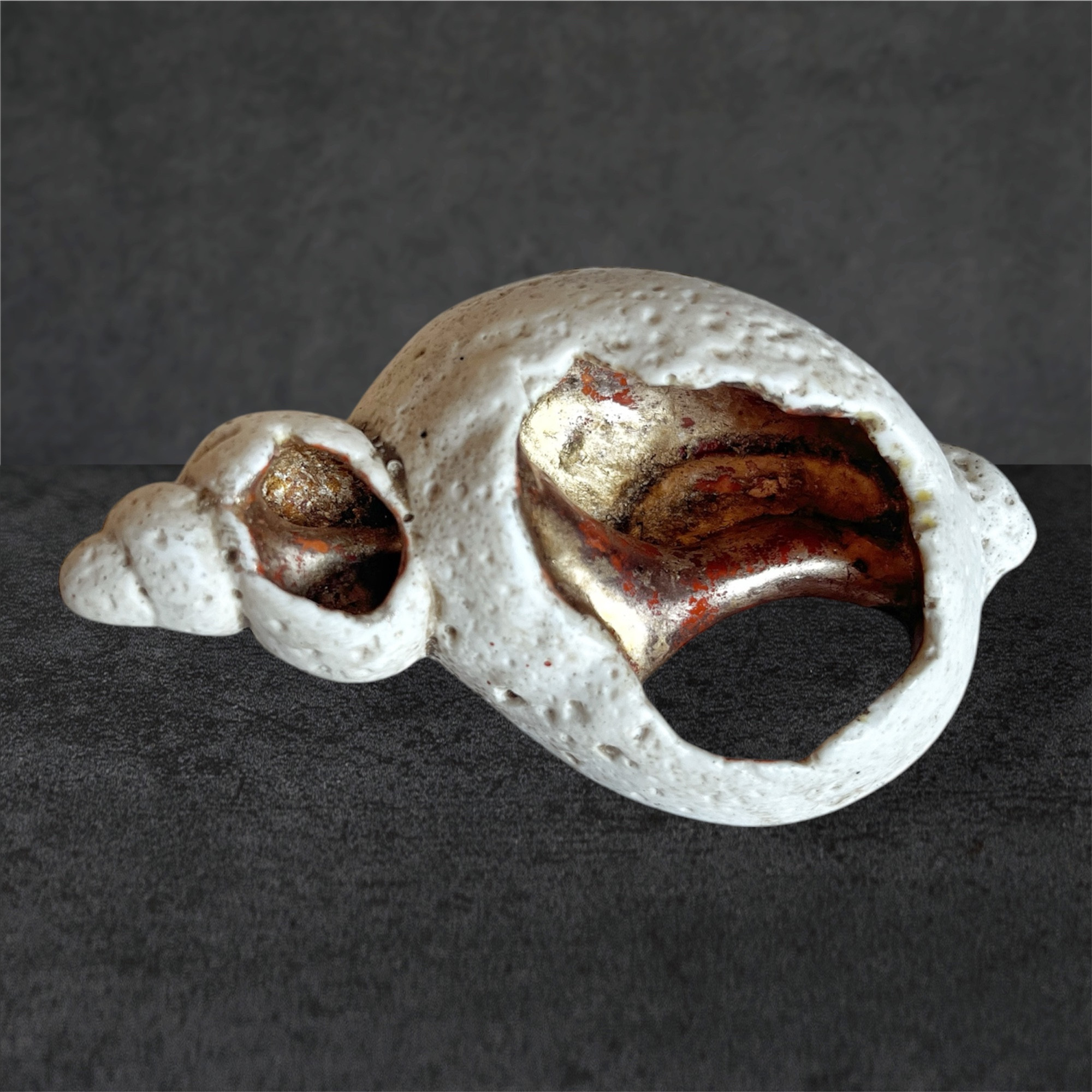 Shell ornament -distressed silver and white