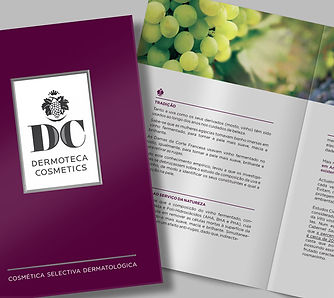 DC Dermoteca cosmética publicidade design brochura pauamarelo pau amarelo uvas