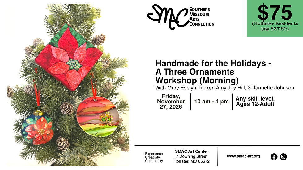 Handmade for the Holidays- A Three Ornaments Workshop (Morning)