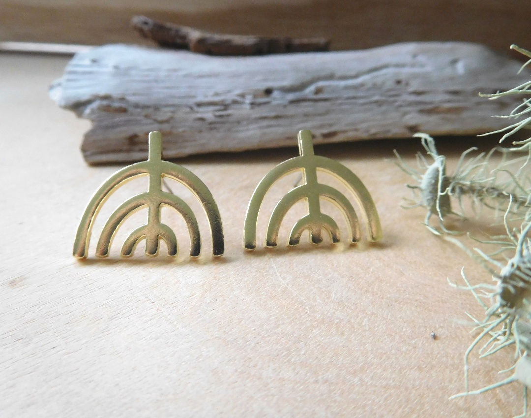 Brass U Shaped Earrings