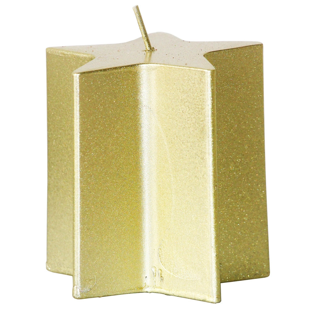 Bougie étoile Or métallisé 7x7 cm cm