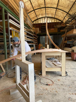 red oak staircase hand rail-3