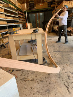 red oak staircase hand rail-1