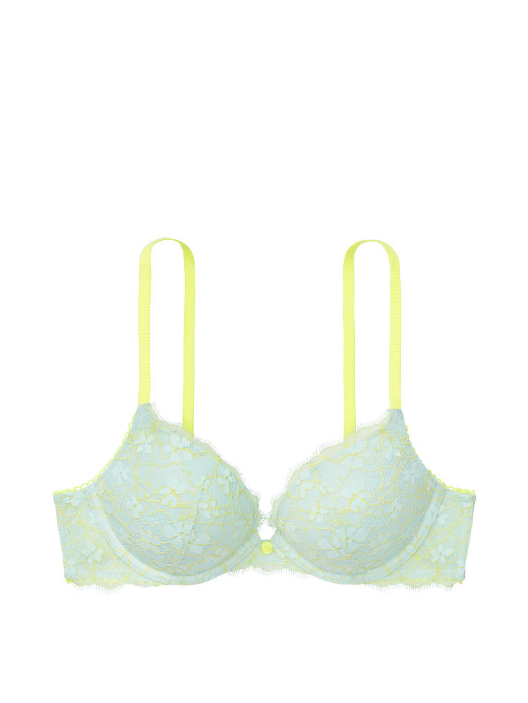Thumbnail: Sweet Lace Push-Up Bra - Cyan