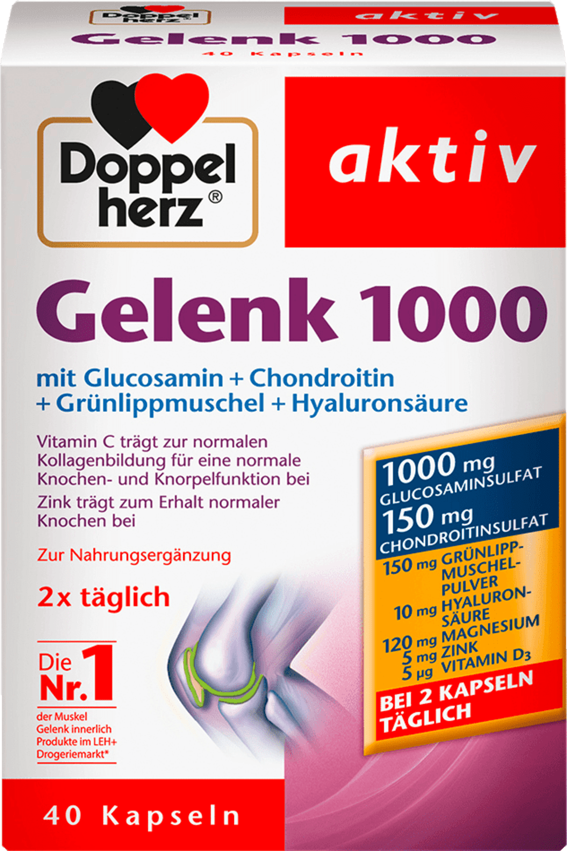 Best Glucosamine Chondroitin Joint Supplements 1000 capsules 40 pieces, 47.4 g