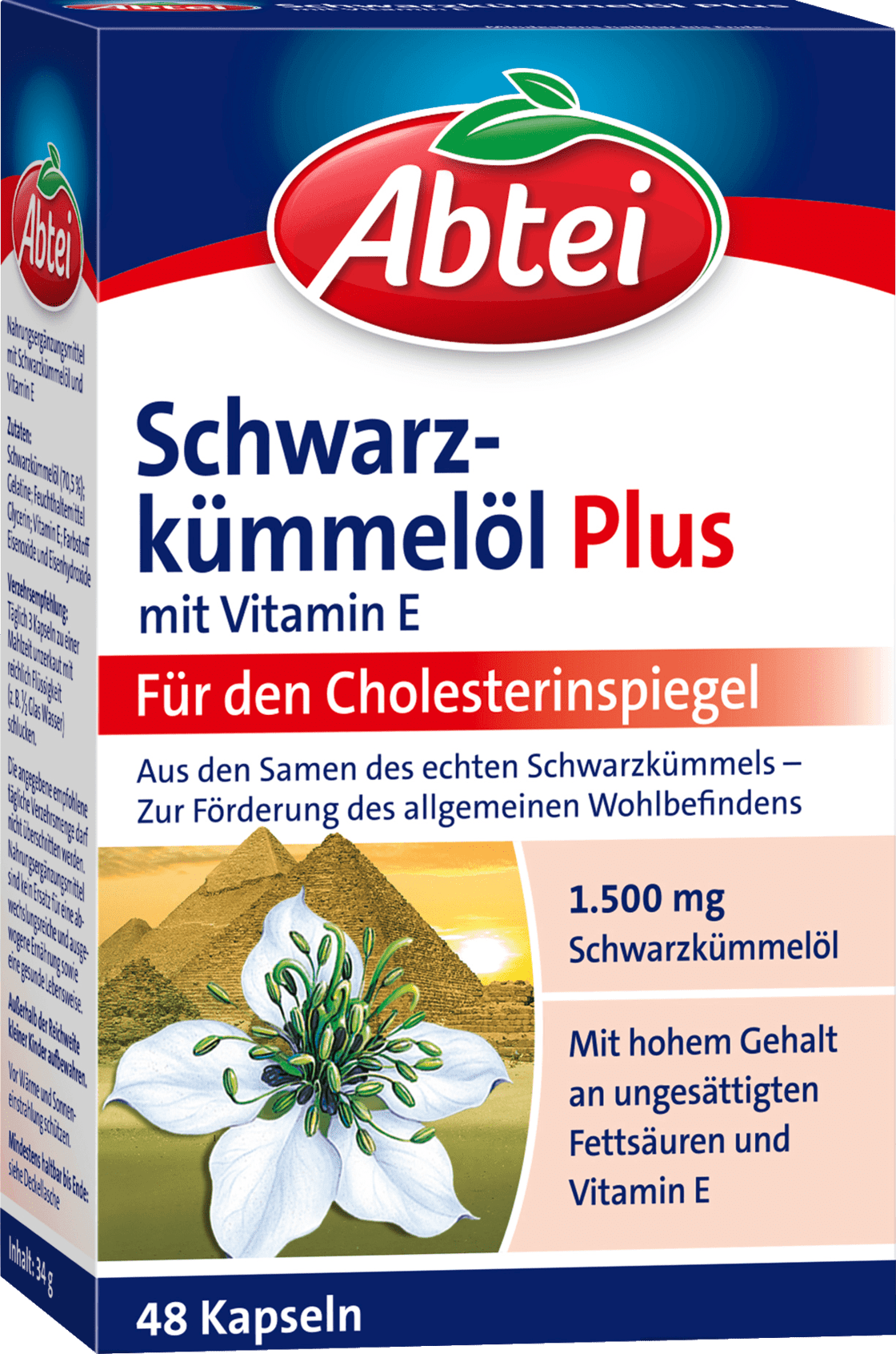 Abtei Black Cumin Oil Plus Capsules 48 pcs, 34 g