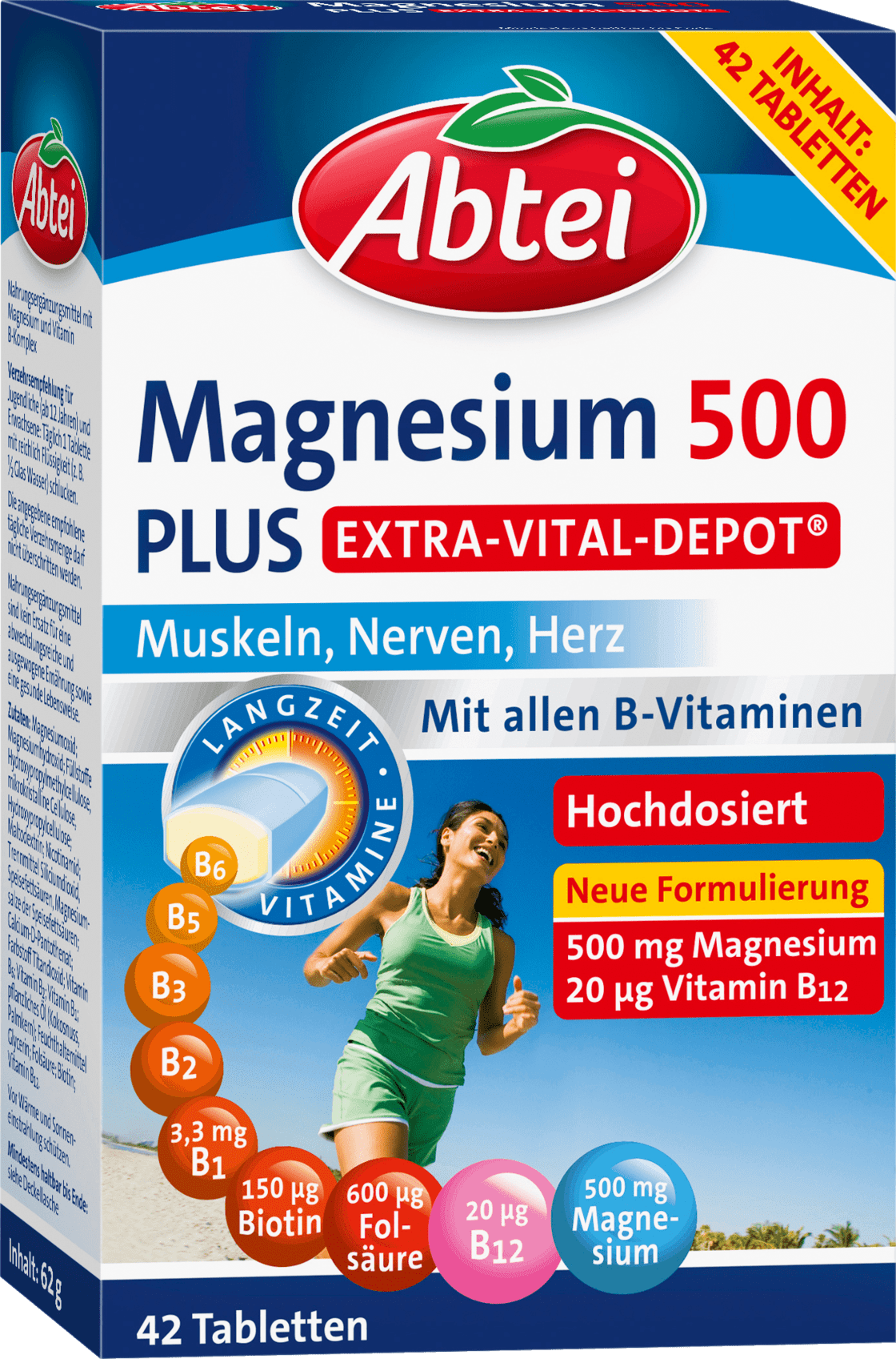 Abtei Magnesium 500 Plus Vital Depot Tablets 42 Pcs 64 G German Health Beauty