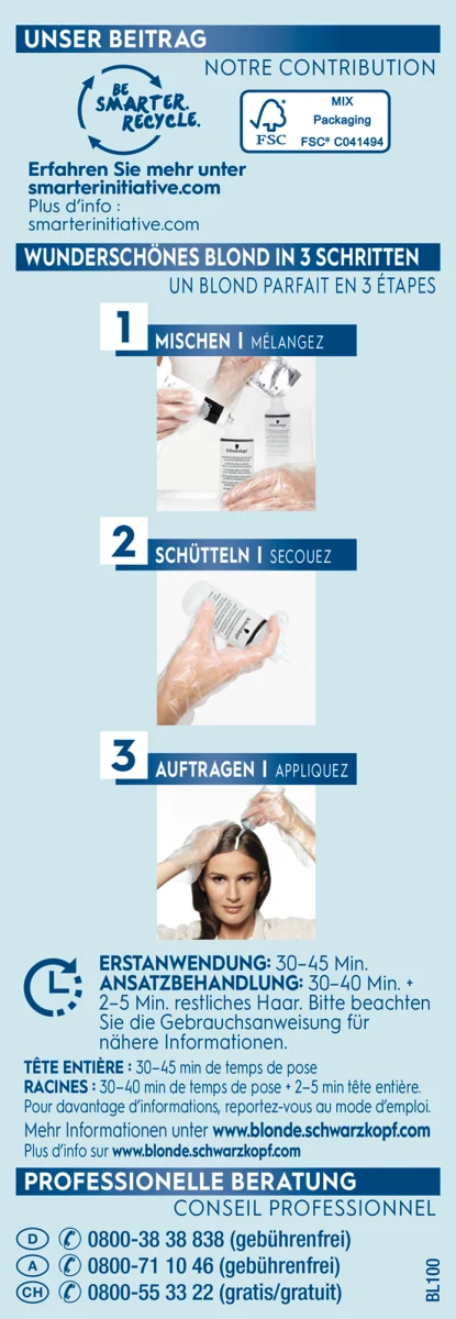 Thumbnail: Schwarzkopf Blonde brightener L100 platinum brightener ice blonde