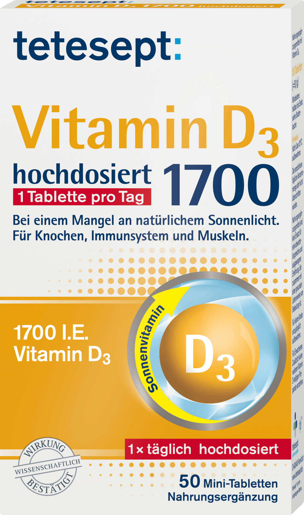 Vitamin D3 Tablets, 50 pcs