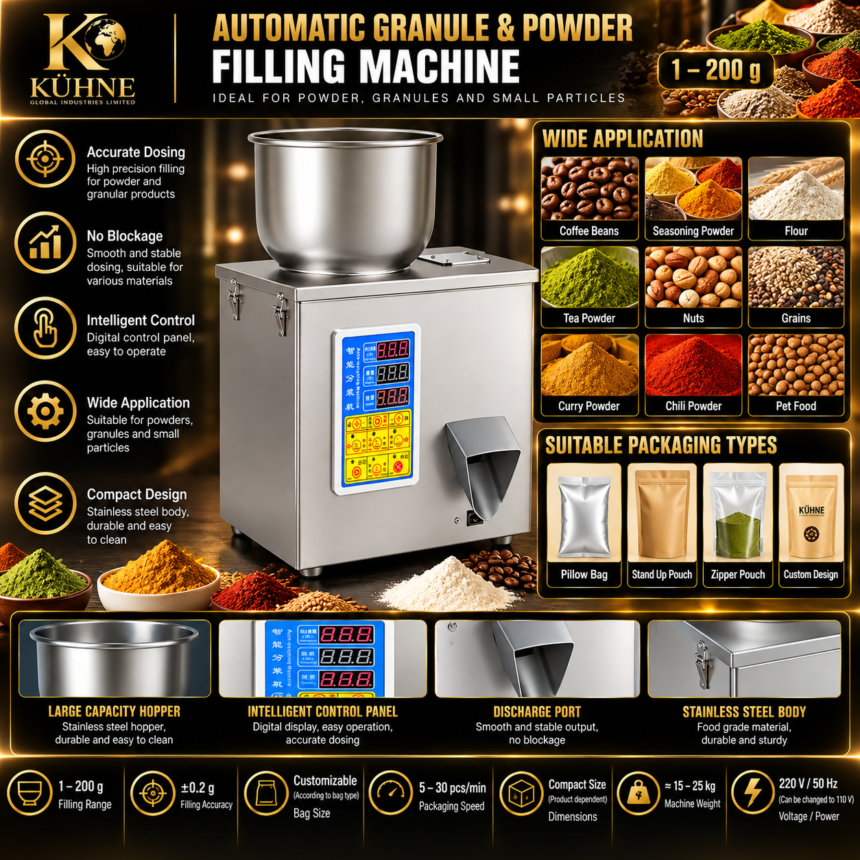 KÜHNE Automatic 200g Powder Filling Machine