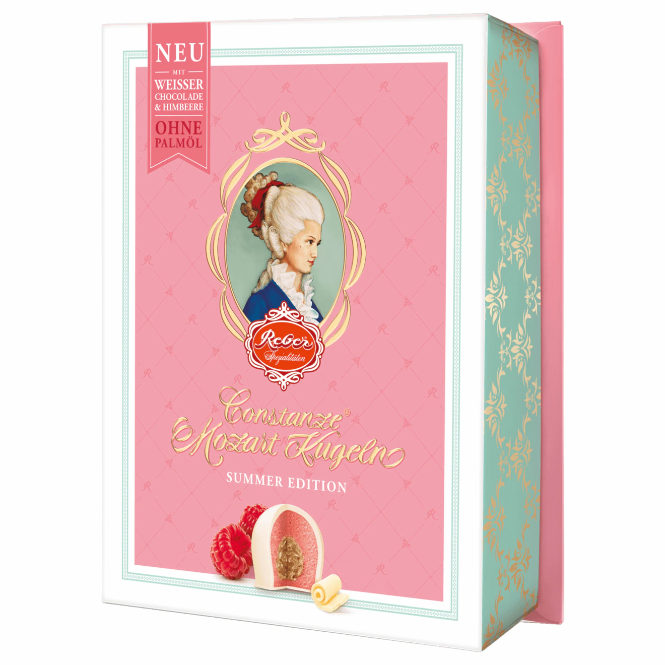 Reber White Constanze Mozart Pralines Summer Edition Raspberry 120g