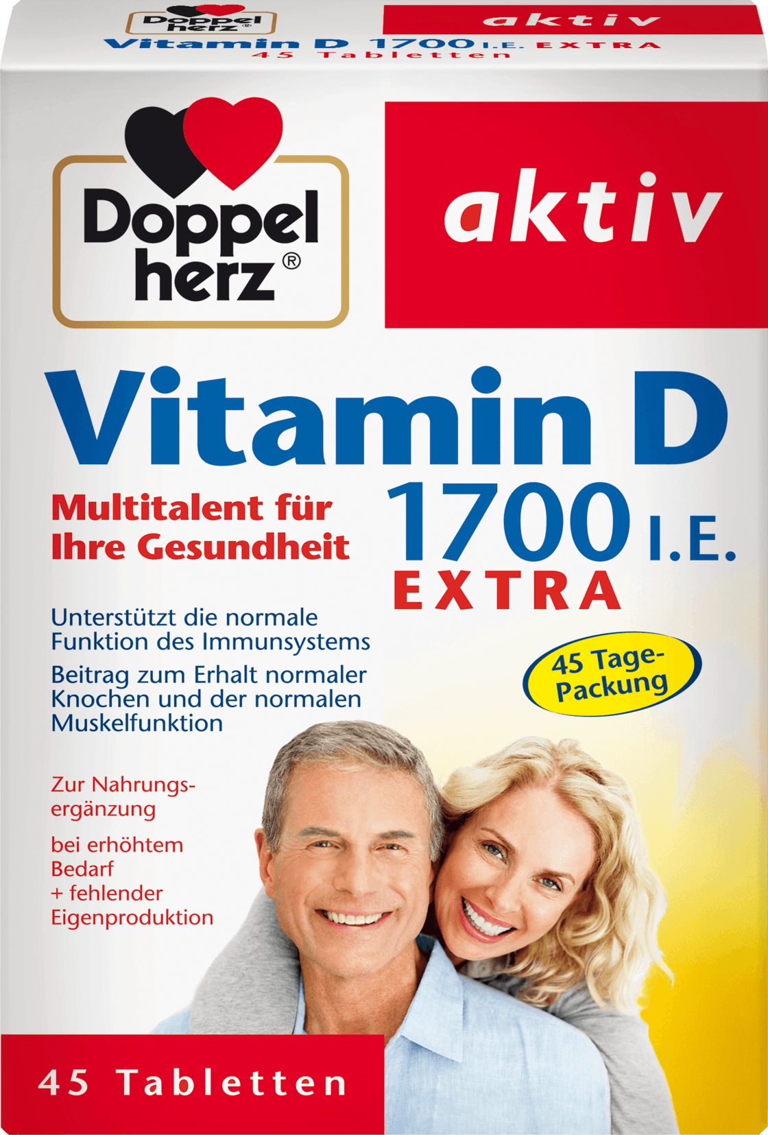 Vitamin D, 1700 IU Tablets, 45 pcs