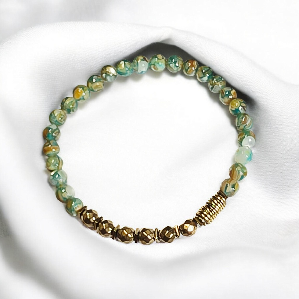 Thumbnail: Aurora borealis glass stretch bracelet