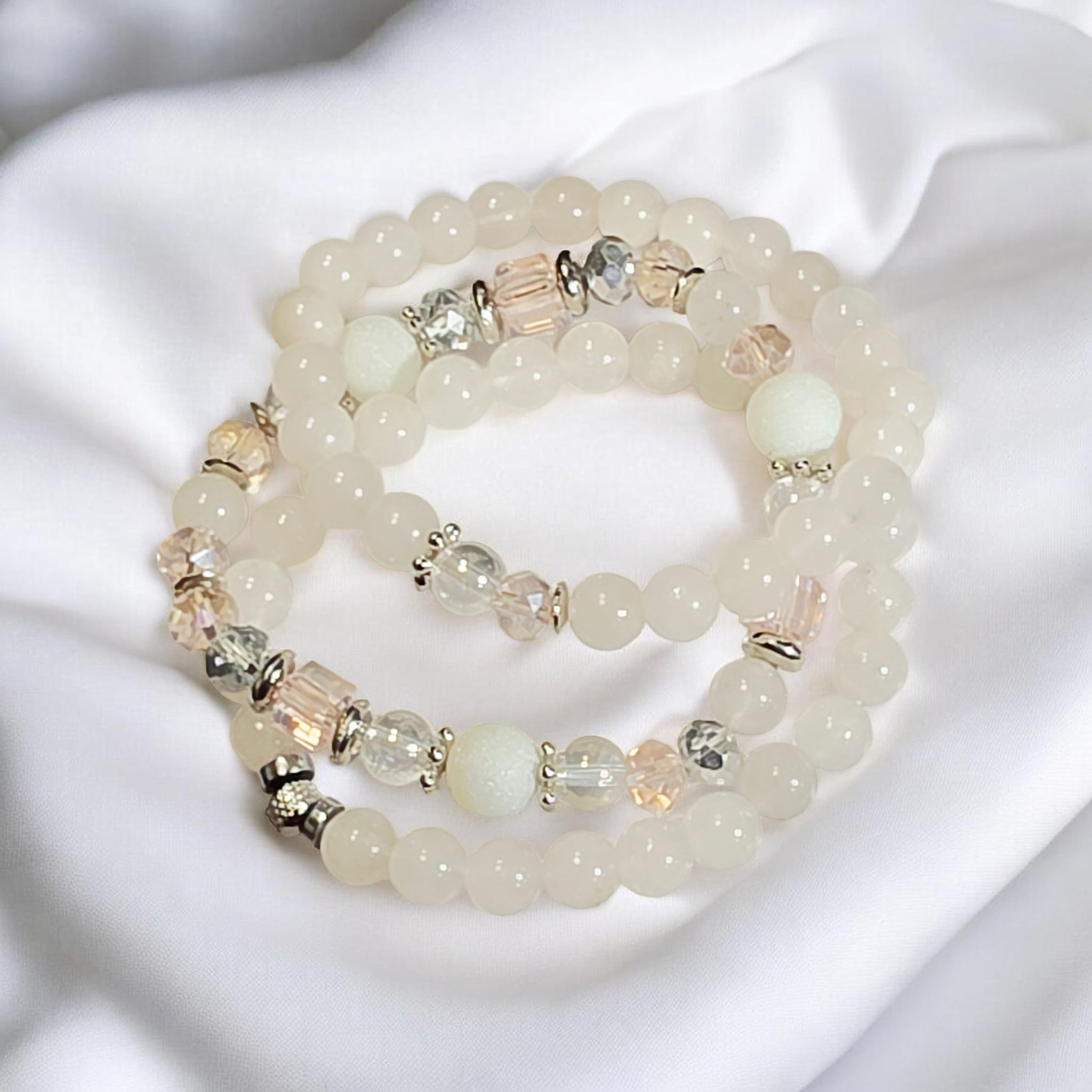 Sunveil sage beaded bracelet