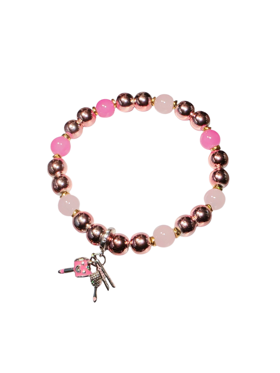 Rosé Shine  Beaded Charm Bracelet