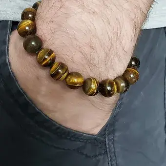 Tiger Eye Adjustable Beaded Bracelet – Natural Stone Macrame Bracelet