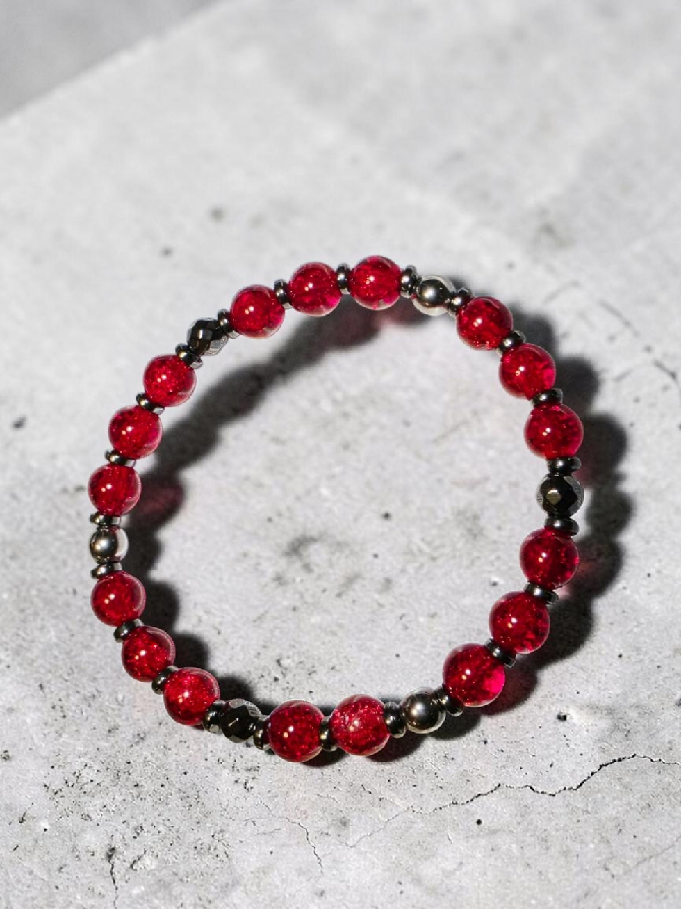 Vibrant Fuchsia Glow Rose Quartz stretch bracelet