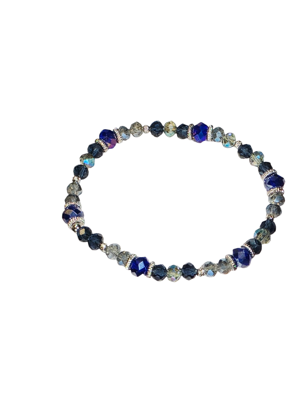 Thumbnail: Blue Crystal Beaded Bracelet – Glass & Stone Mix Stretch