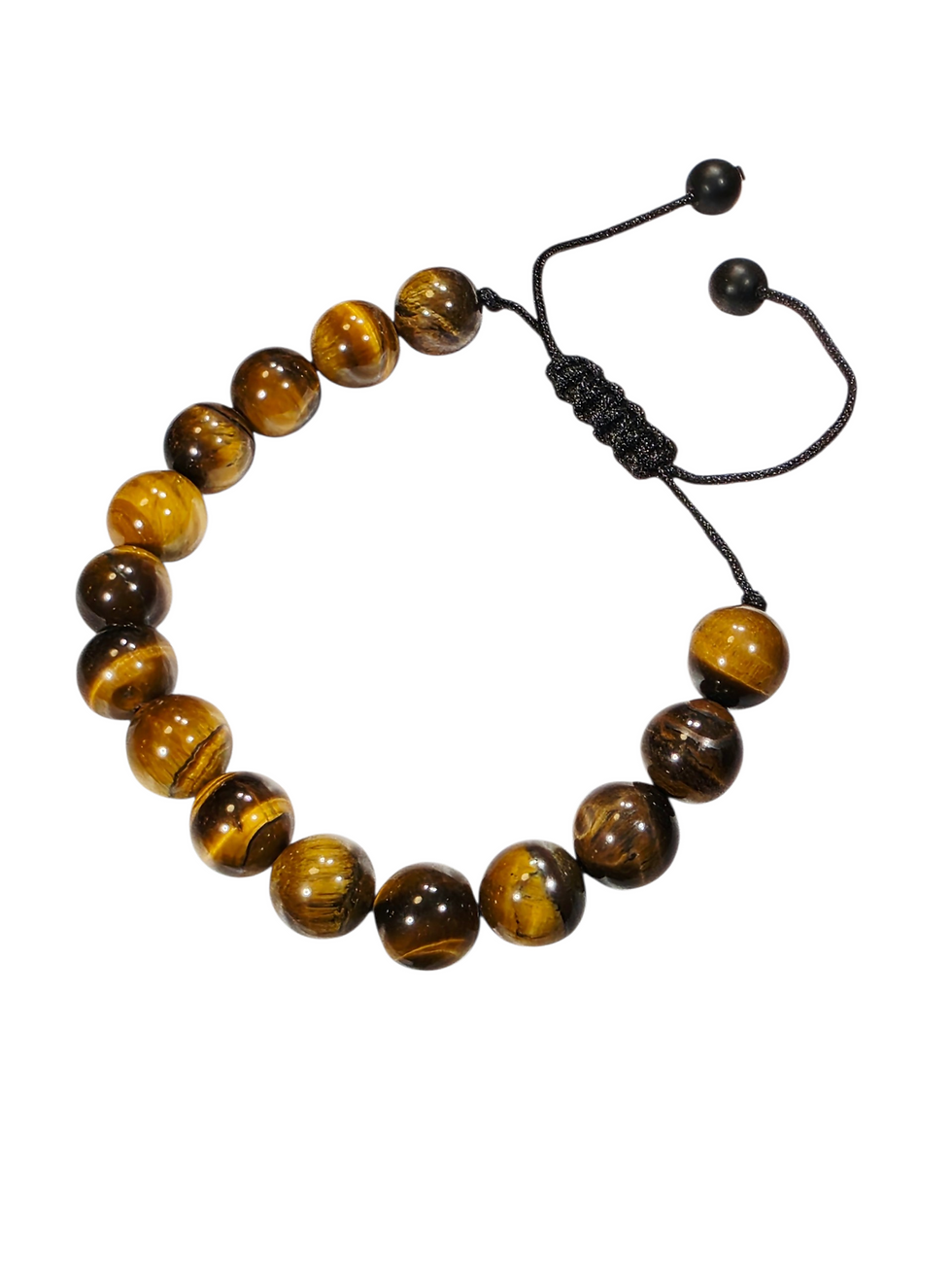 Thumbnail: Tiger Eye Adjustable Beaded Bracelet – Natural Stone Macrame Bracelet