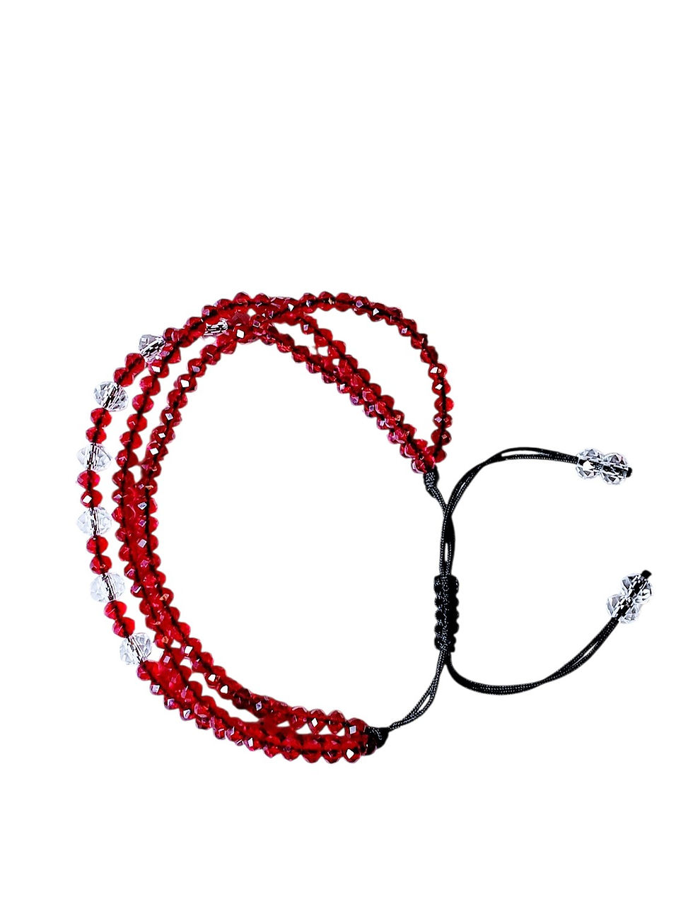 Thumbnail: Red beaded adjustable women's bracelet