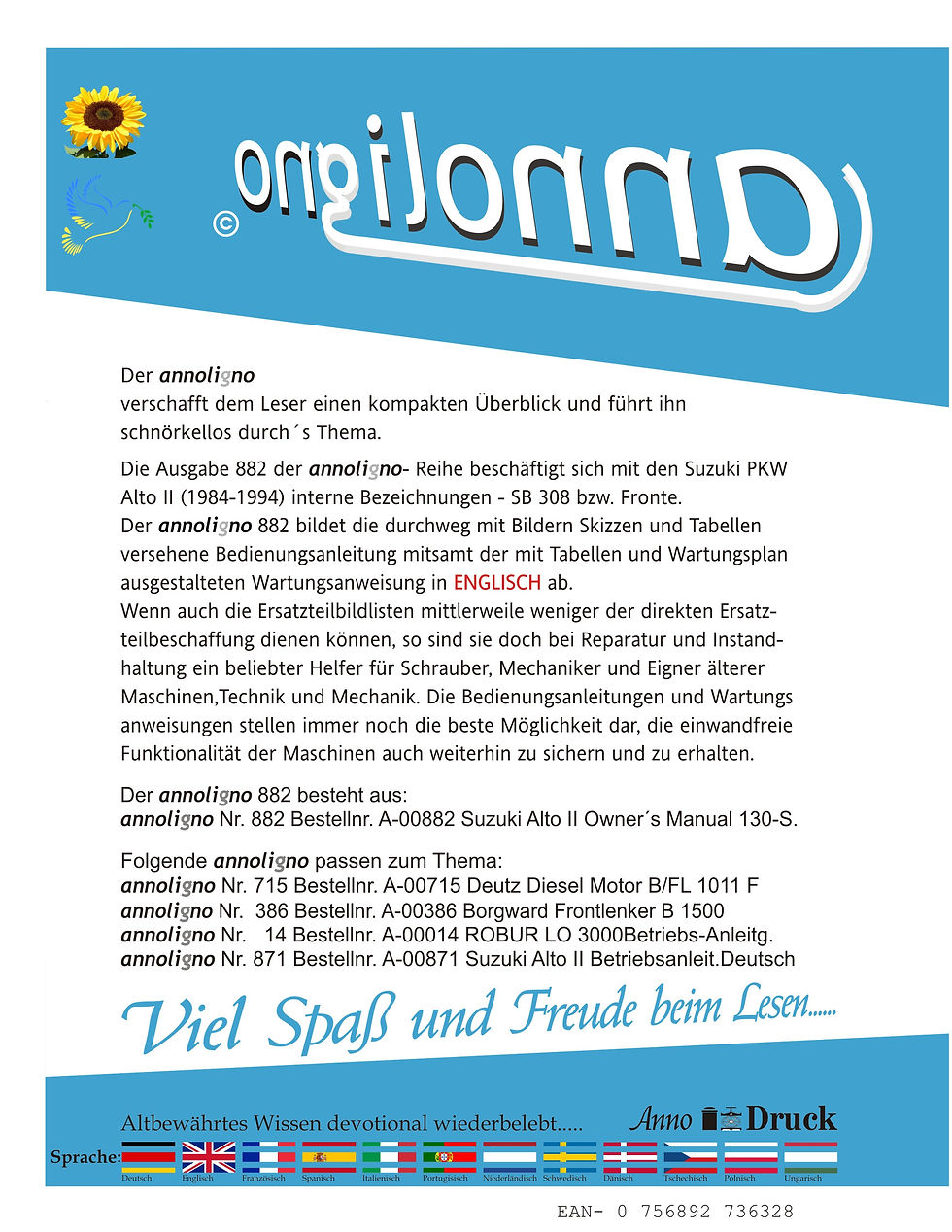 annoligno 882  Cover Rückseite Klappentext
