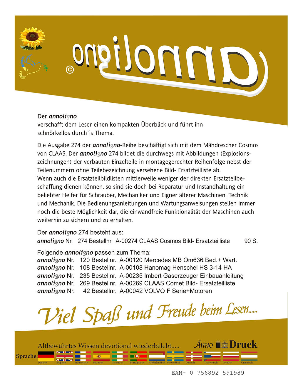 Miniaturbild: annoligno 274  Cover Rückseite Klappentext