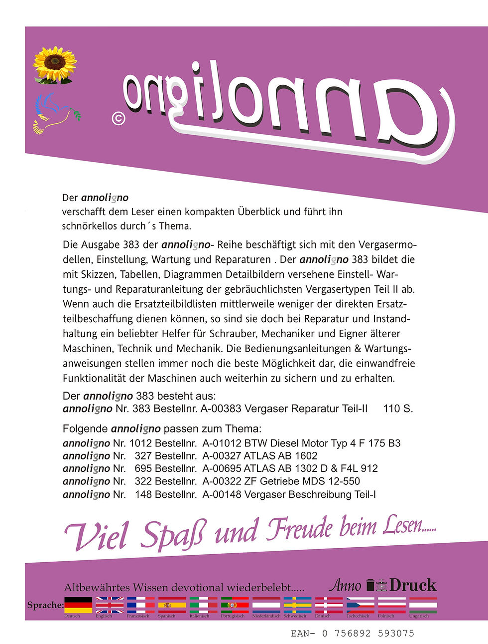 Miniaturbild: annoligno 383 Cover Rückseite Klappentext