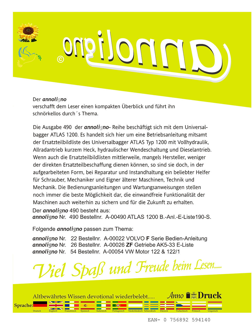 Miniaturbild: annoligno 490  Cover Rückseite Klappentext