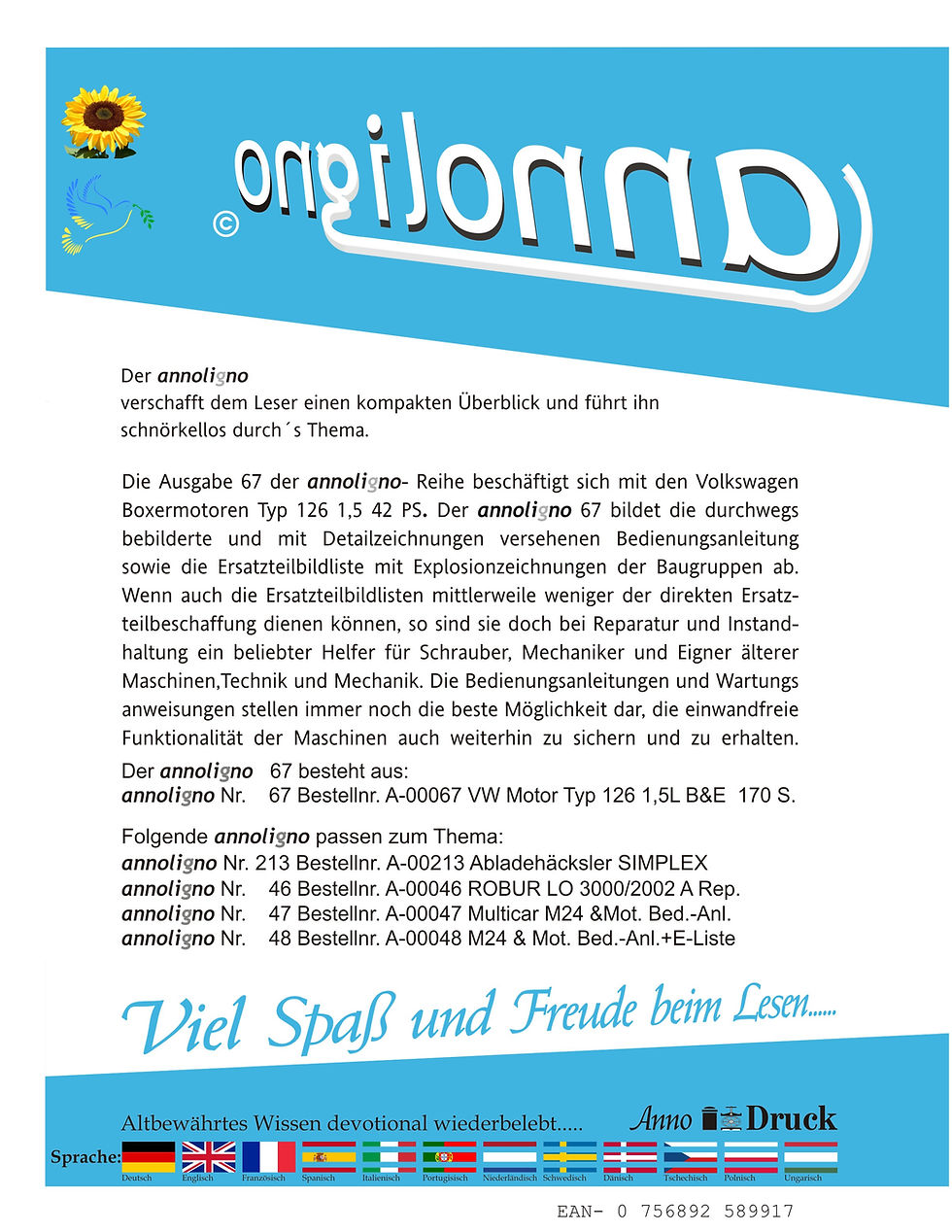 annoligno 67  Cover Rückseite Klappentext
