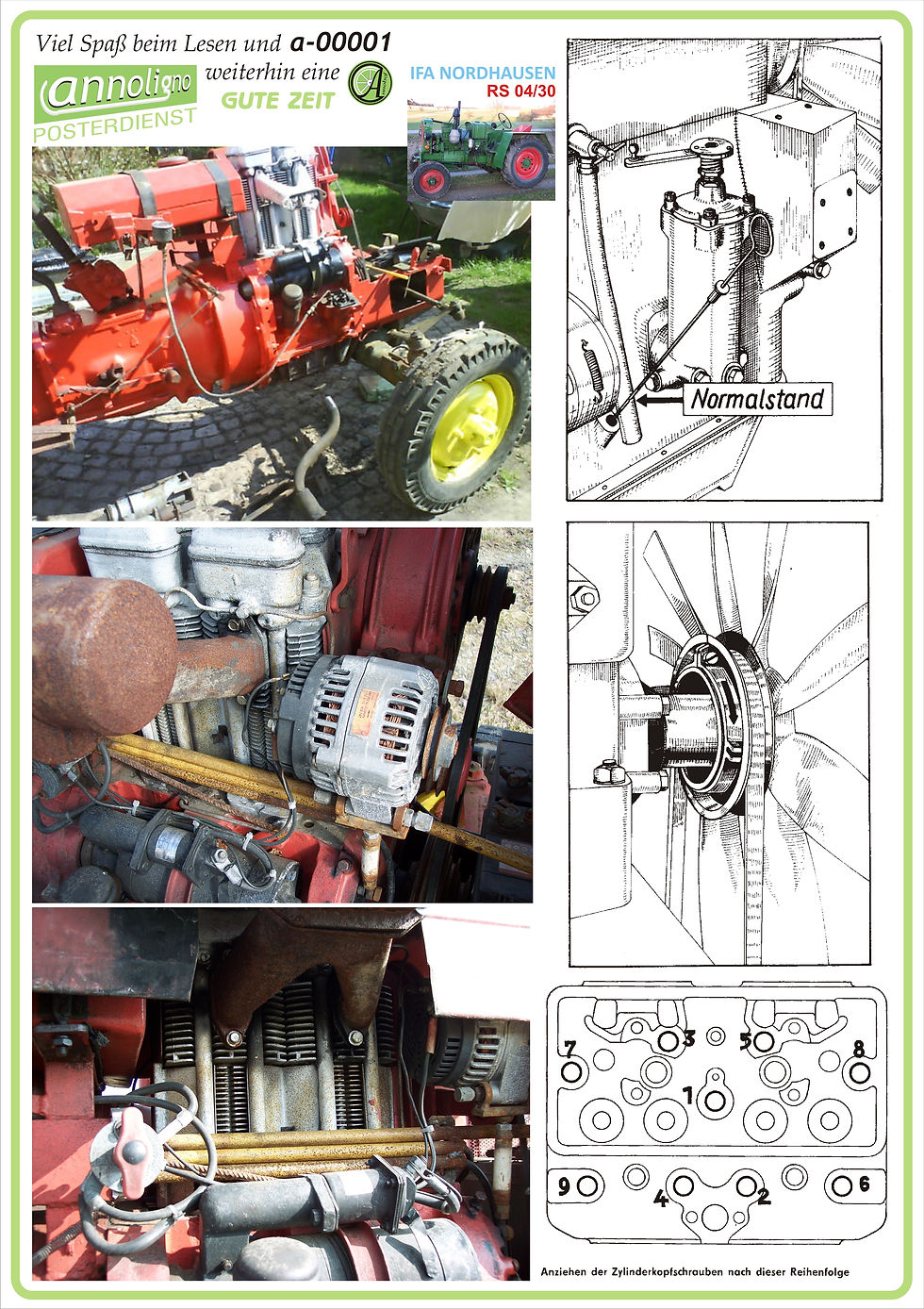 Miniaturbild: IFA Nordhausen Rad Schlepper Traktor Zugmaschine RS 04/30, Bild-Ersatzteilliste