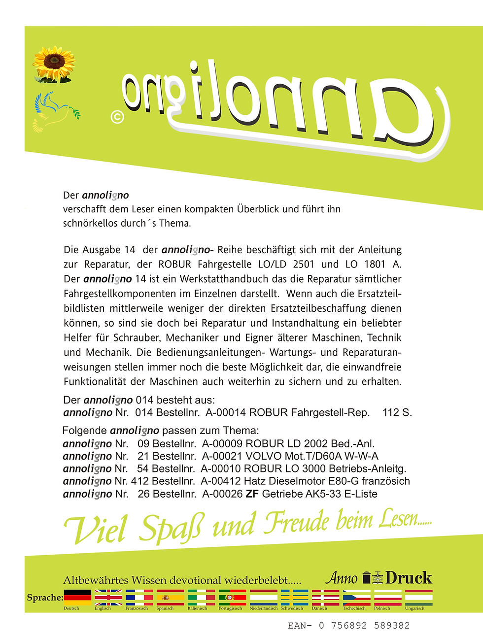 Miniaturbild: annoligno 14  Cover Rückseite Klappentext