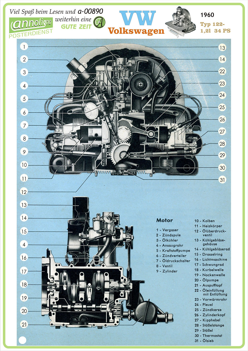 Miniaturbild: Volkswagen Käfer Motor