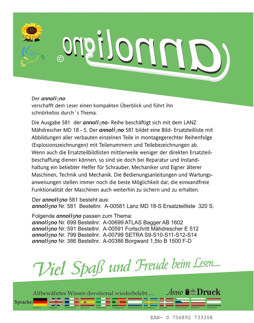 Miniaturbild: annoligno 581  Cover Rückseite Klappentext