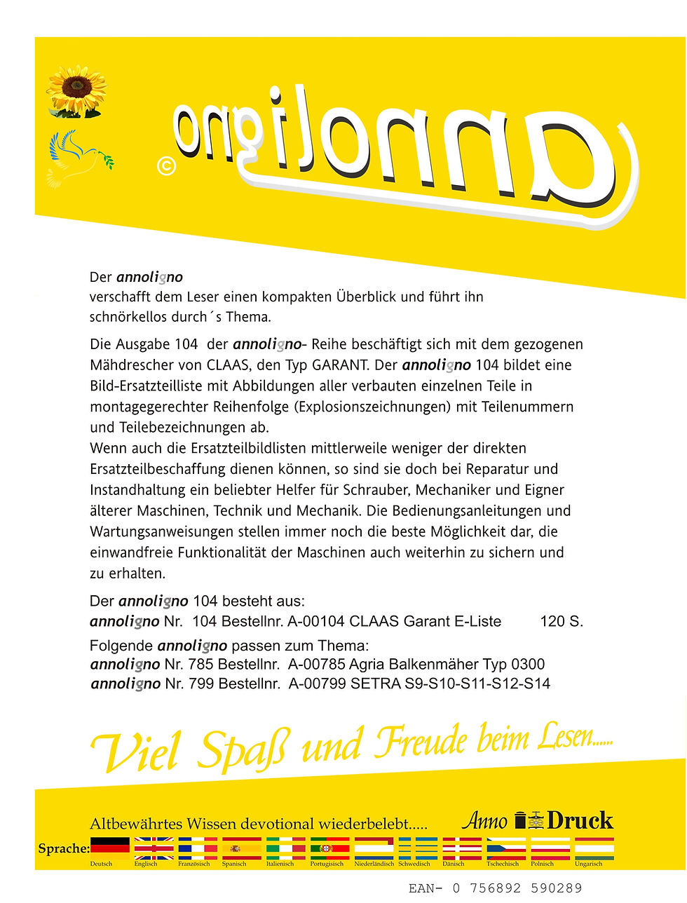 Miniaturbild: annoligno 104  Cover Rückseite Klappentext