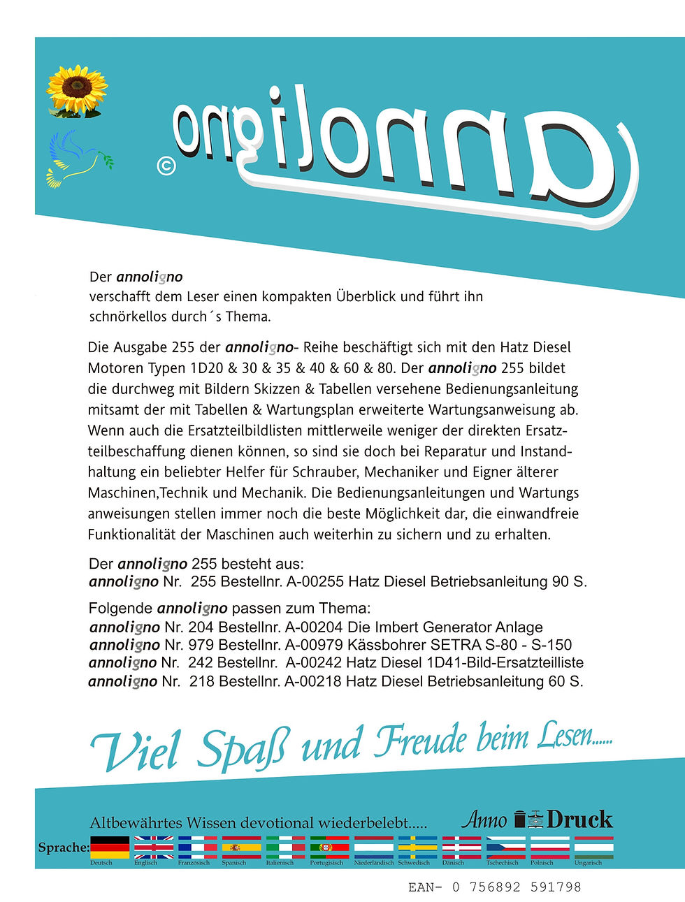 Miniaturbild: annoligno 255  Cover Rückseite Klappentext
