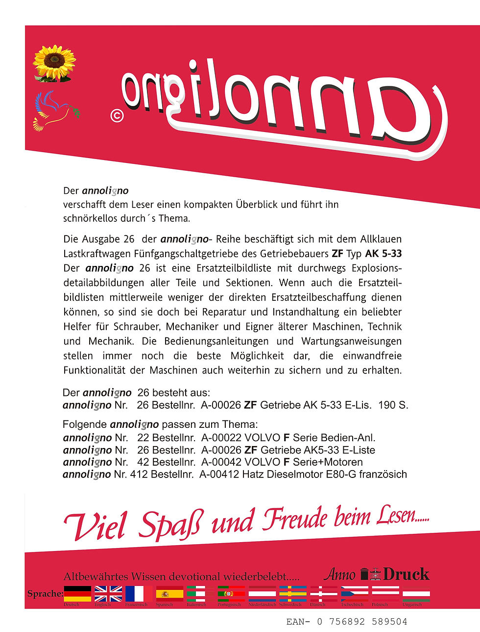 Miniaturbild: annoligno 26  Cover Rückseite Klappentext