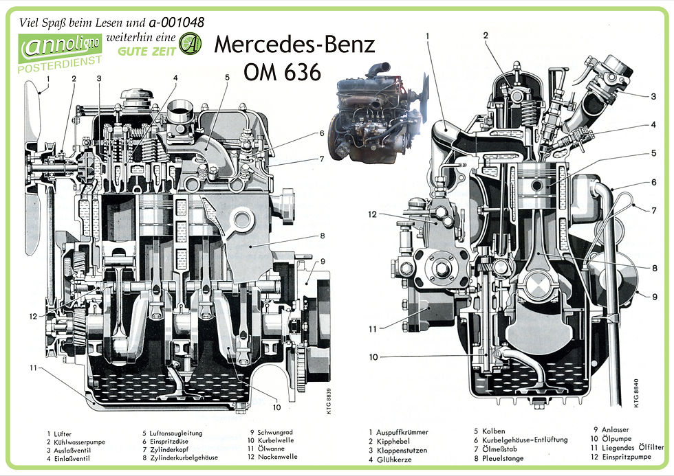 Miniaturbild: Mercedes OM 636 Motor