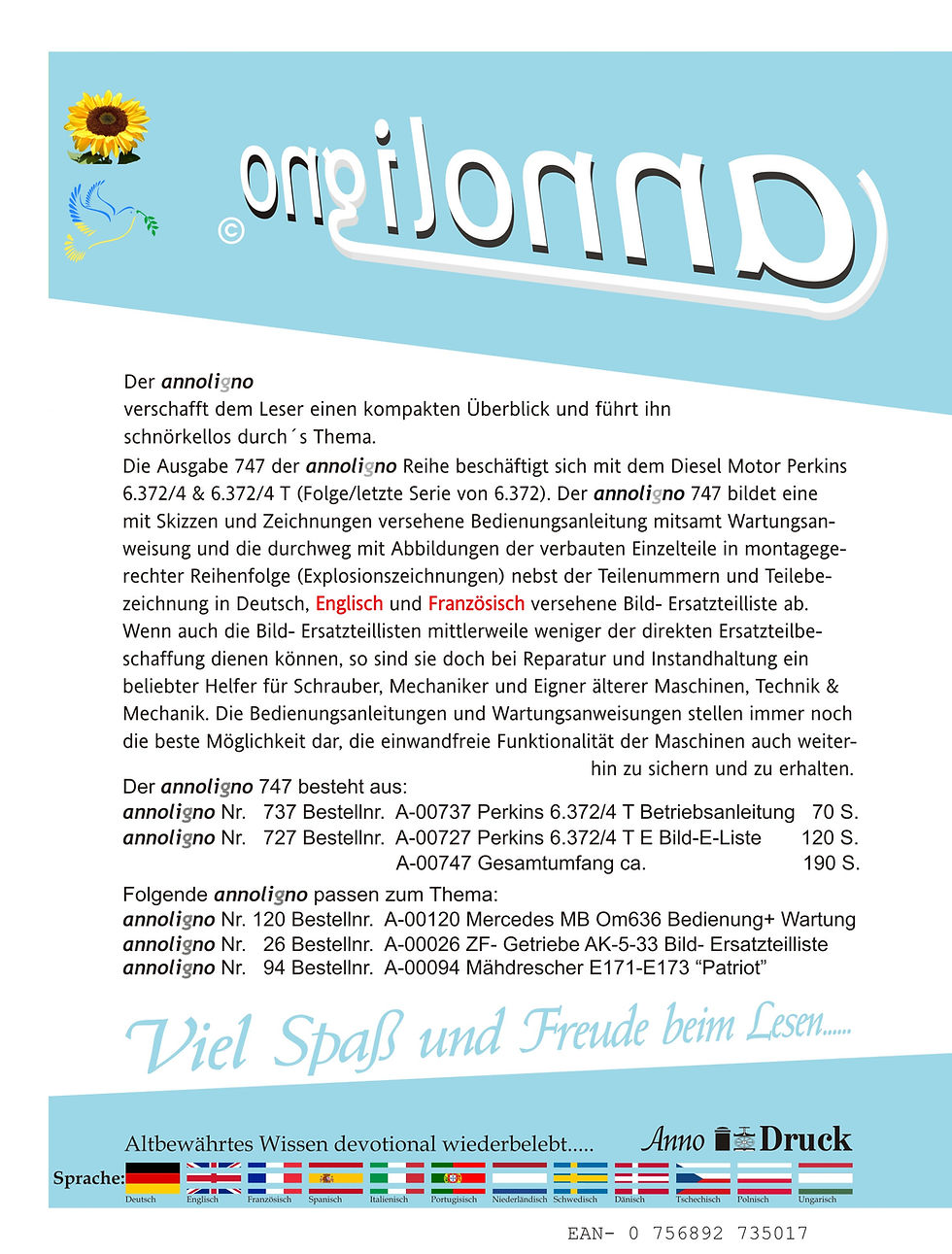 annoligno 747  Cover Rückseite Klappentext
