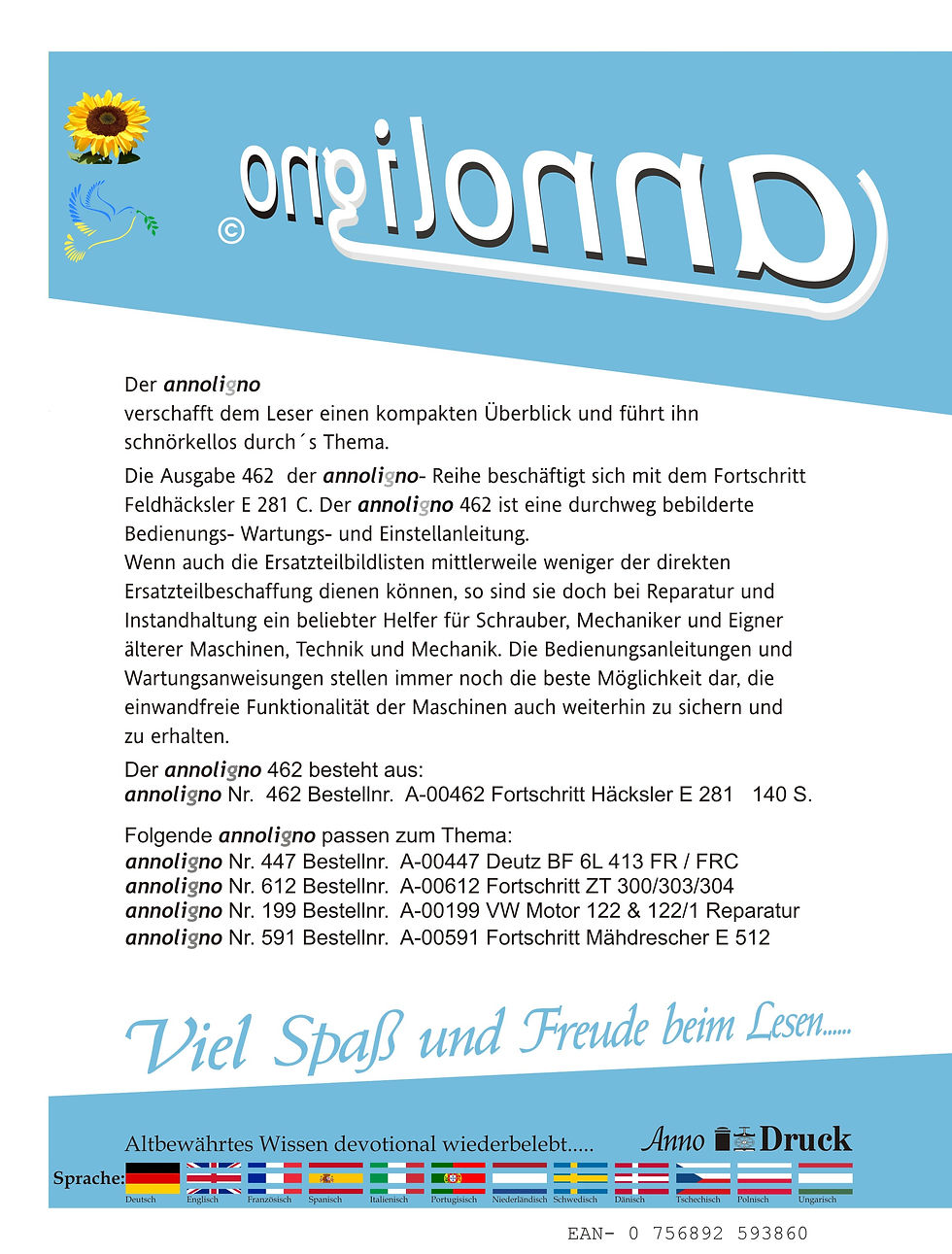 Miniaturbild: annoligno 462  Cover Rückseite Klappentext