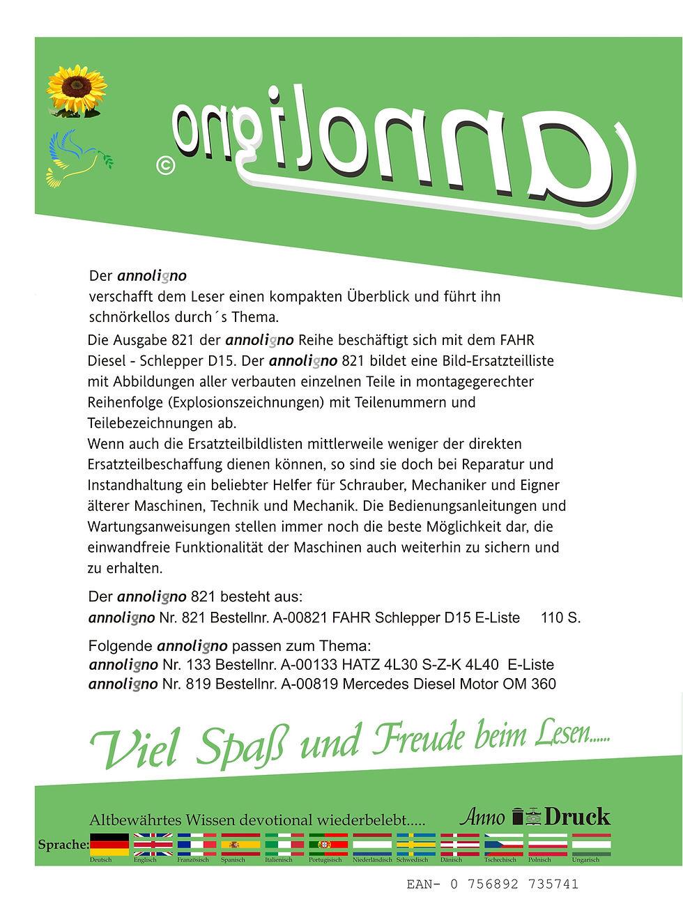 annoligno 821  Cover Rückseite Klappentext