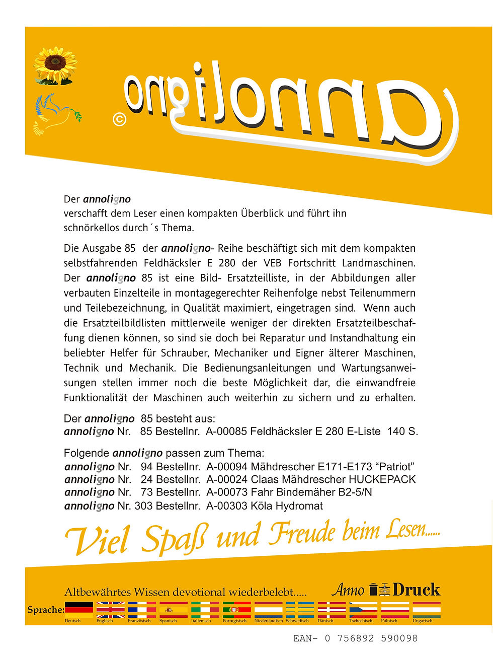 annoligno 85  Cover Rückseite Klappentext