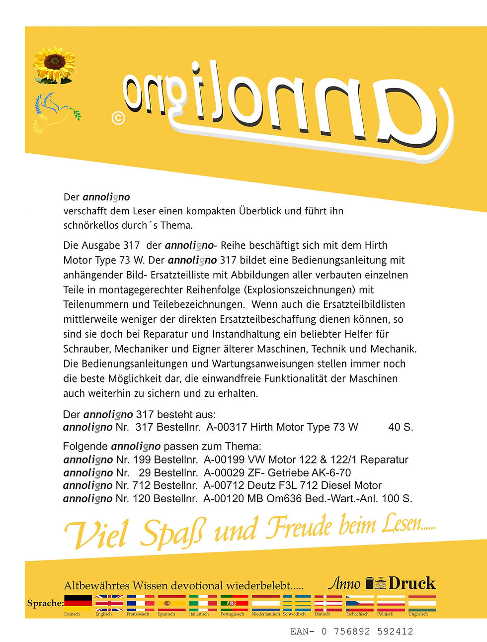 Miniaturbild: annoligno 317  Cover Rückseite Klappentext