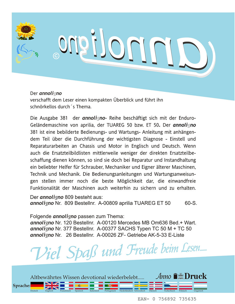 annoligno 809 Cover Rückseite Klappentext