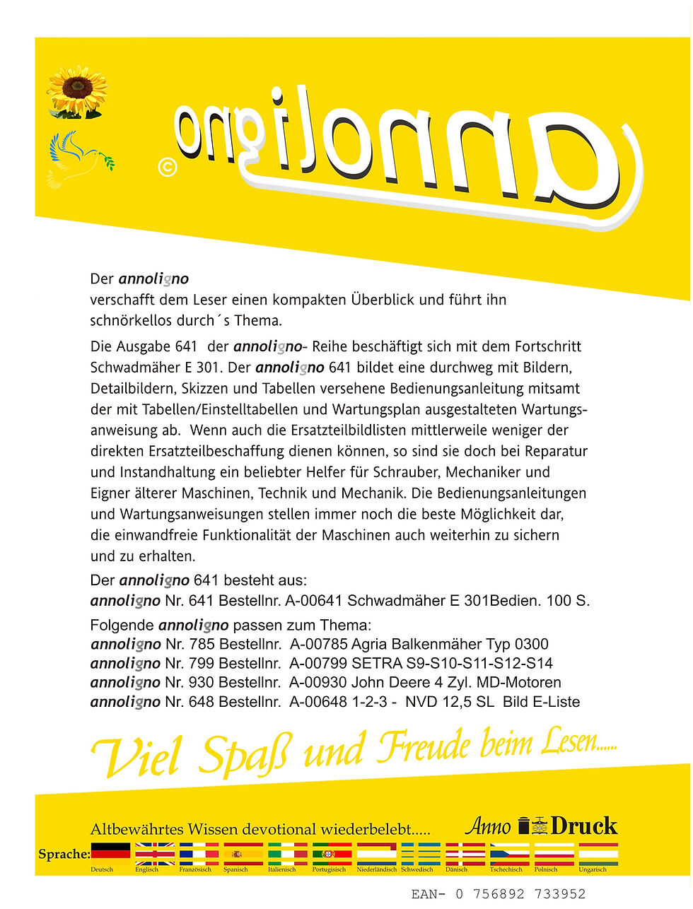 Miniaturbild: annoligno 641  Cover Rückseite Klappentext