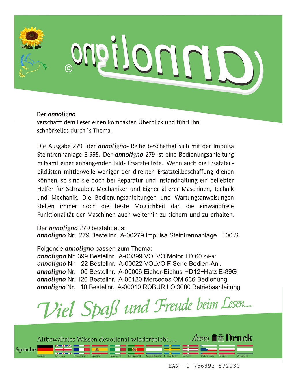 Miniaturbild: annoligno 279 Cover Rückseite Klappentext