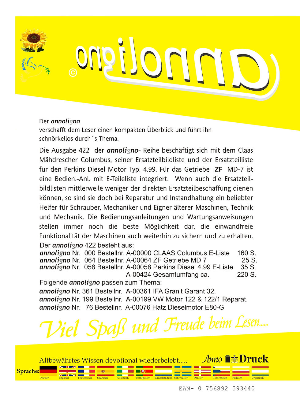 Miniaturbild: annoligno 422  Cover Rückseite Klappentext